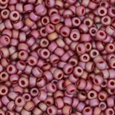 Miyuki rocailles Perlen 11/0 - Opaque glazed frosted rainbow dark red 11-4696